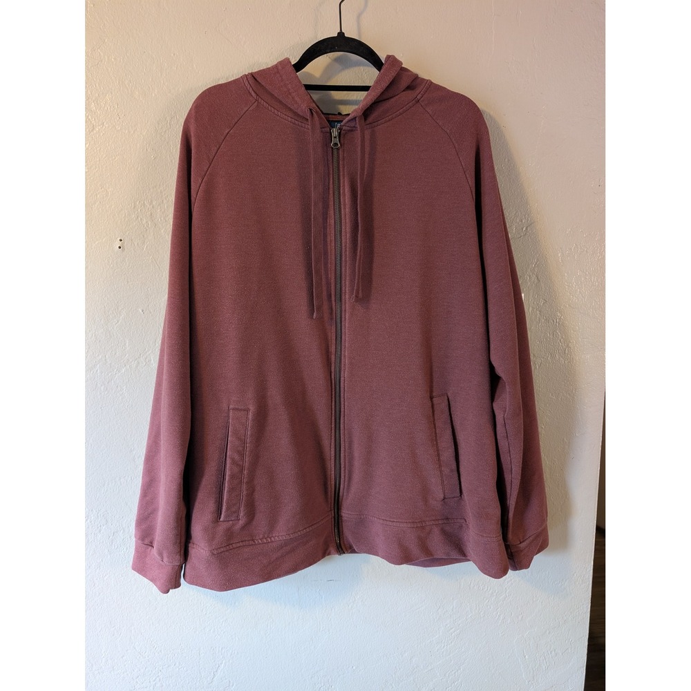 Mens Maroon Full zip hooded sweatshirt size XL